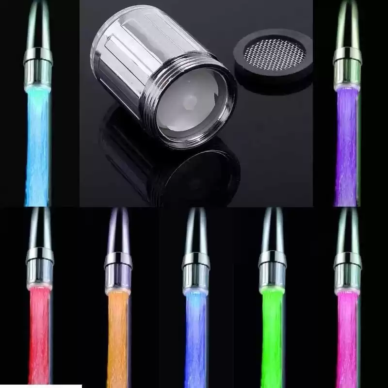 4 Pic- Led Sencor With Robotic Non Recarchable 7 Colorful Water Tap Head Light