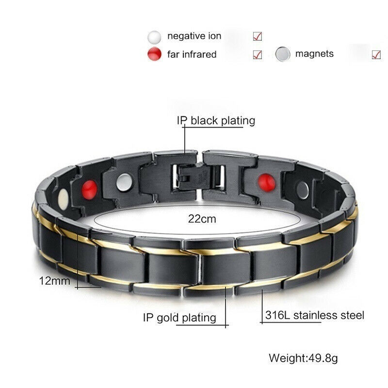 Men Therapeutic Energy Healing Magnetic Bracelet Therapy Arthritis Jewelry