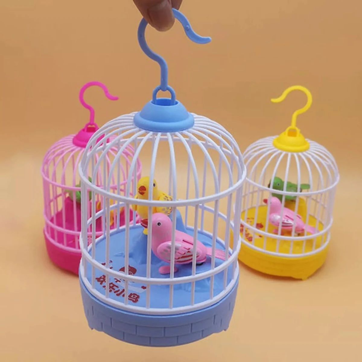 Talking Bird Toy Electronic Birds Cage Toy Voice Control Vivid Appearance Festival Gift Electric Voice Control Induction Sound Bird Cage for Baby